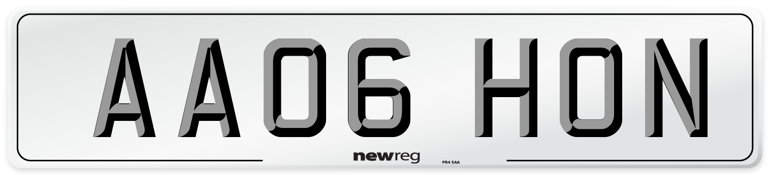 AA06 HON Number Plate from New Reg